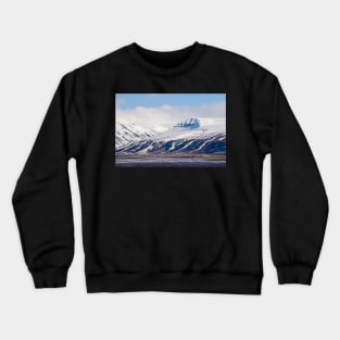 Snow Covered Mountains on Arctic Spitsbergen Crewneck Sweatshirt